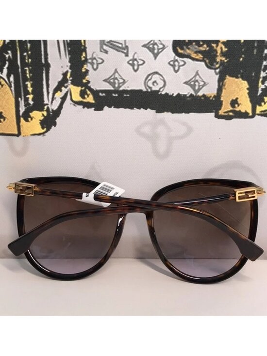 Fendi FF0432/G/S 086QR Round Sunglasses – Havana / Brown Gradient – 59mm main image 6